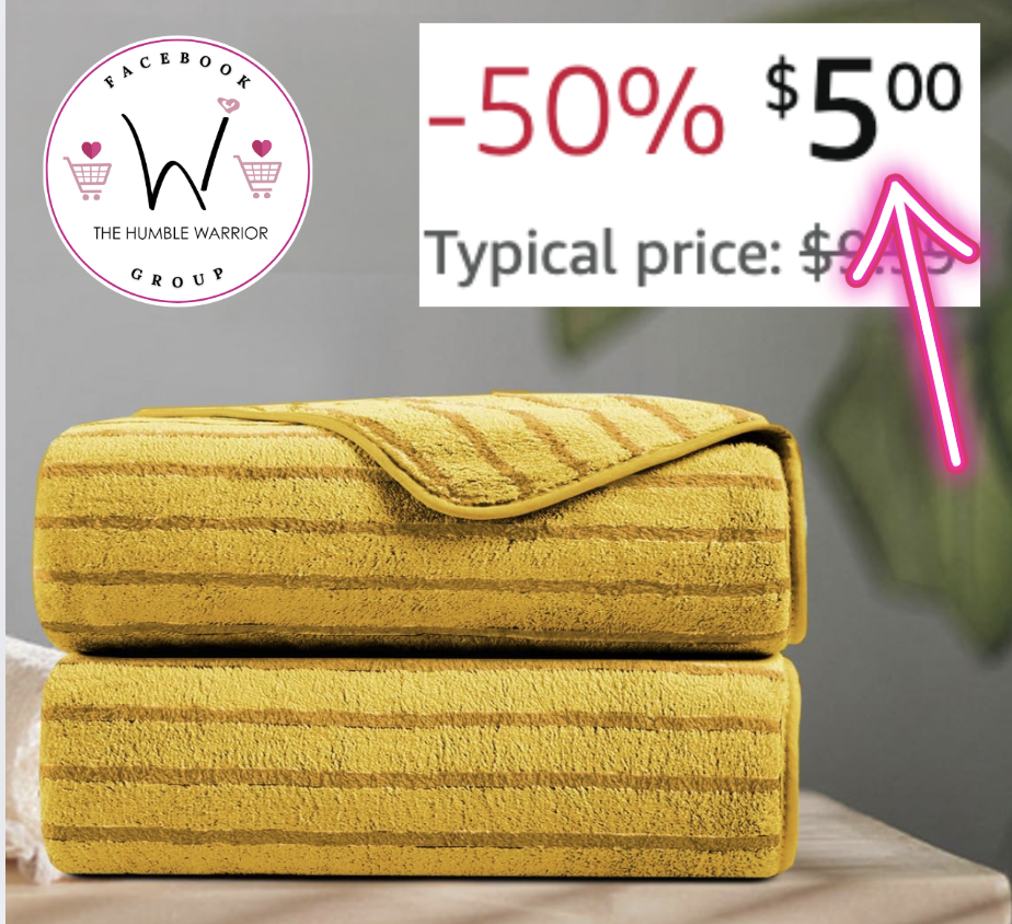 Oliven 2-Piece Yellow Cabana Stripe Hand Towels!